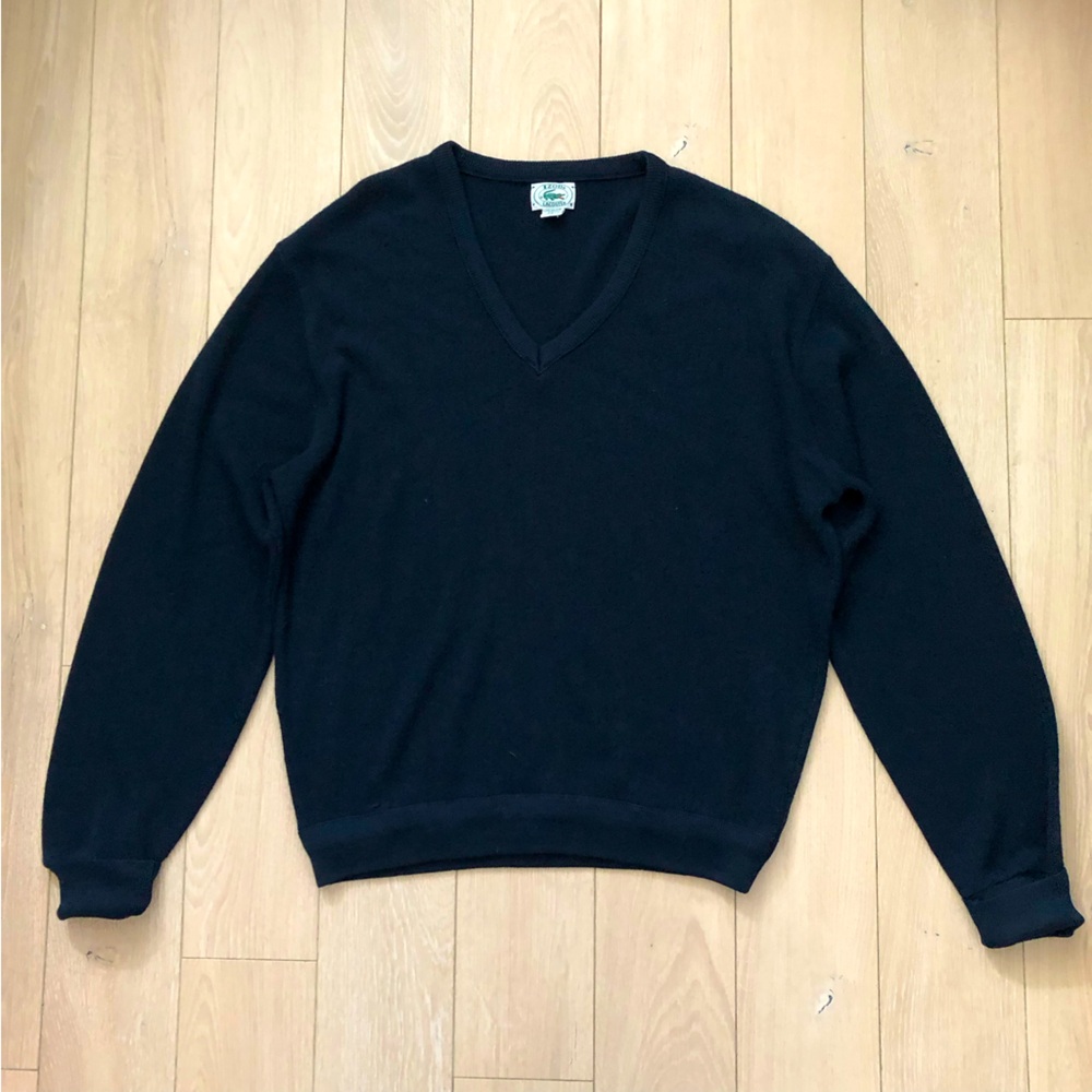 Vintage Izod Lacoste Pullover V Neck Sweater in Navy Size L - Picture 1 of 9